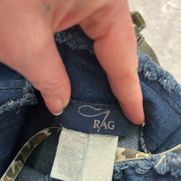 VTG 90's Women's Denim Camo Strap Mini Dress Raw Edge Casual Grunge Streetwear S - Picture 9 of 9